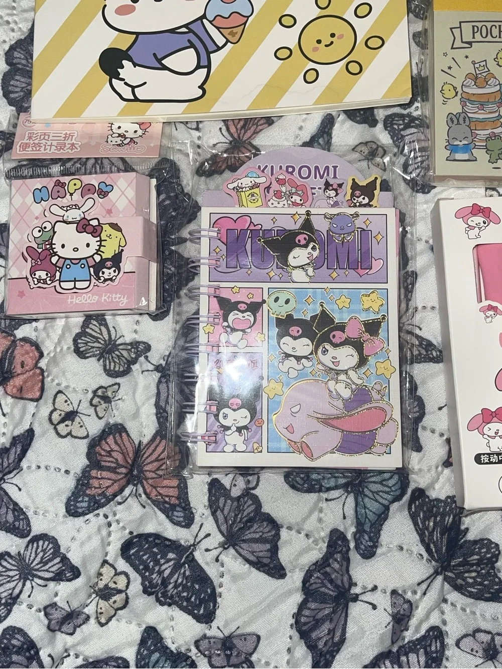 Sanrio Character Friends Small Notepads Stationary Office Kuromi Hangy Hello Kit